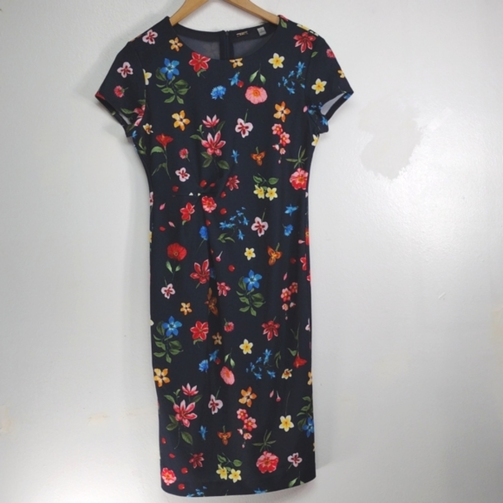 Tahari Size 6 Floral Floral Stretch Dress